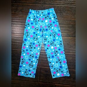 Girls Fleece Pajama Pants Stretchy Casual Blue Medium